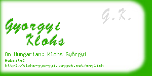 gyorgyi klohs business card